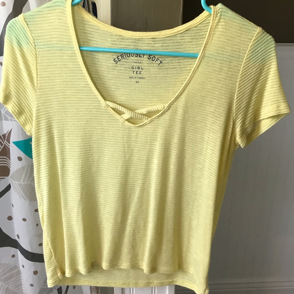 yellow see-through blouse